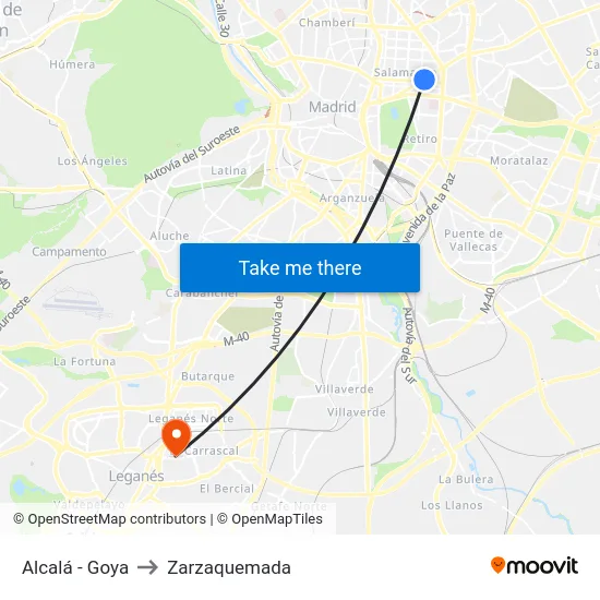 Alcalá - Goya to Zarzaquemada map