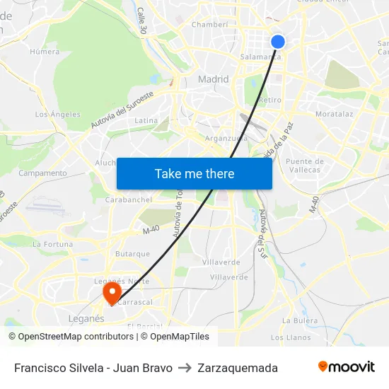 Francisco Silvela - Juan Bravo to Zarzaquemada map