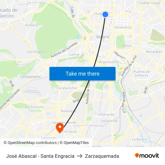 José Abascal - Santa Engracia to Zarzaquemada map