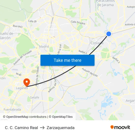C. C. Camino Real to Zarzaquemada map