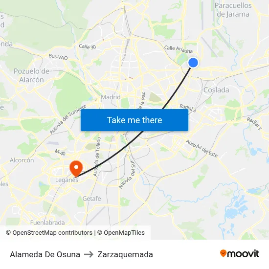 Alameda De Osuna to Zarzaquemada map