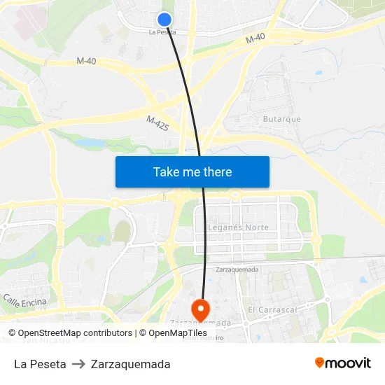 La Peseta to Zarzaquemada map