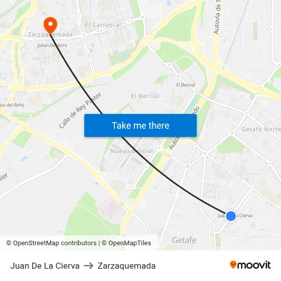 Juan De La Cierva to Zarzaquemada map
