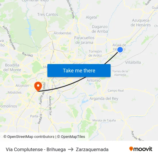 Vía Complutense - Brihuega to Zarzaquemada map