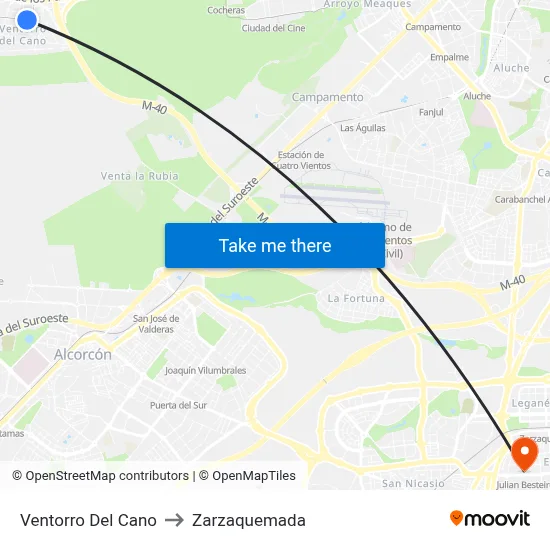Ventorro Del Cano to Zarzaquemada map
