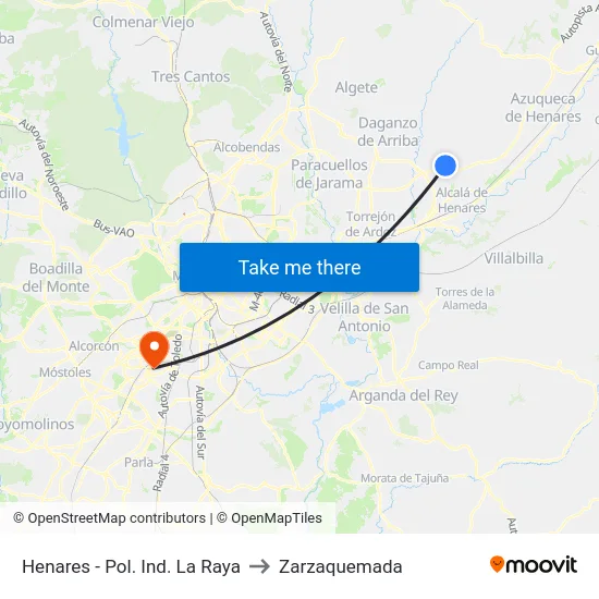 Henares - Pol. Ind. La Raya to Zarzaquemada map