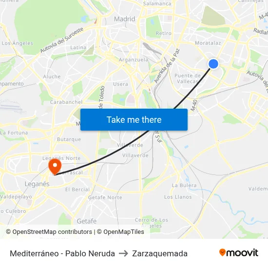 Mediterráneo - Pablo Neruda to Zarzaquemada map