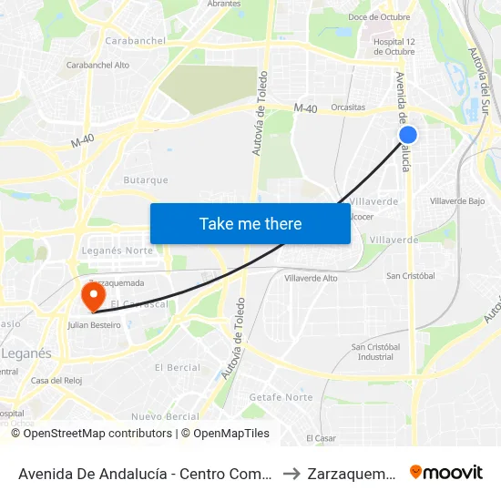 Avenida De Andalucía - Centro Comercial to Zarzaquemada map