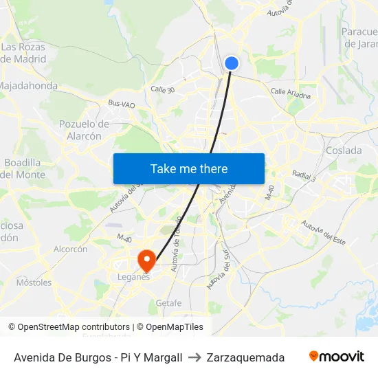 Avenida De Burgos - Pi Y Margall to Zarzaquemada map