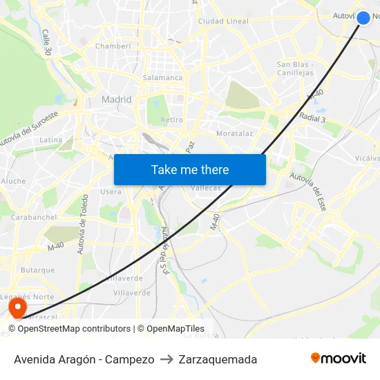Avenida Aragón - Campezo to Zarzaquemada map