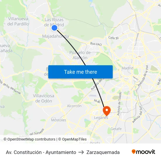 Av. Constitución - Ayuntamiento to Zarzaquemada map