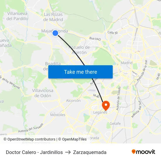 Doctor Calero - Jardinillos to Zarzaquemada map