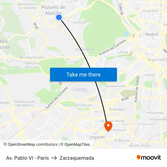 Av. Pablo VI - París to Zarzaquemada map
