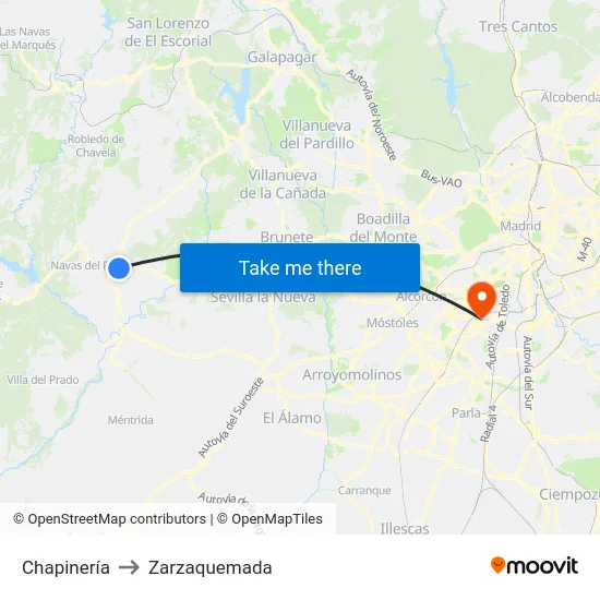 Chapinería to Zarzaquemada map