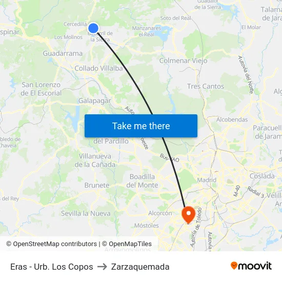 Eras - Urb. Los Copos to Zarzaquemada map