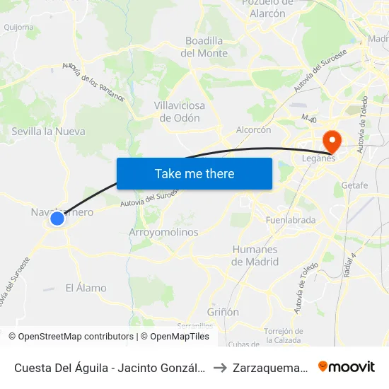 Cuesta Del Águila - Jacinto González to Zarzaquemada map
