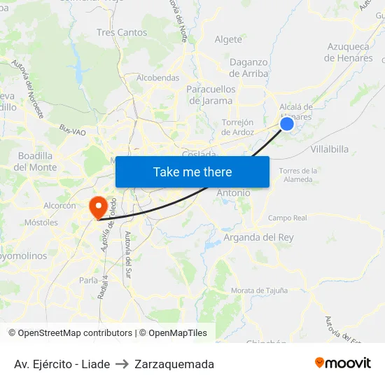 Av. Ejército - Liade to Zarzaquemada map