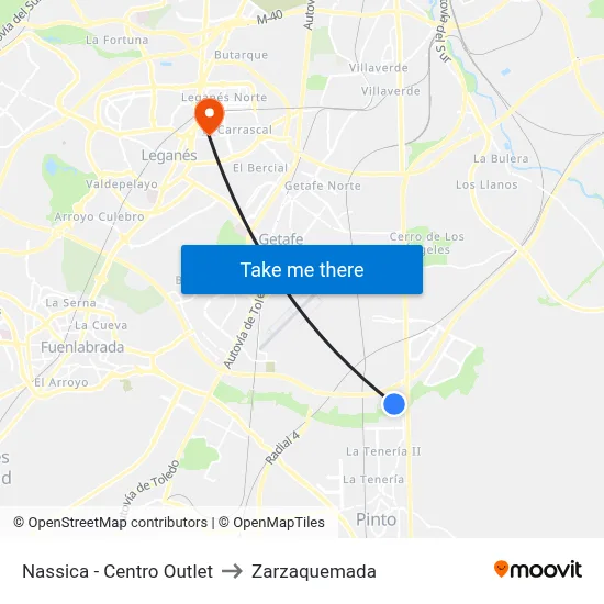 Nassica - Centro Outlet to Zarzaquemada map
