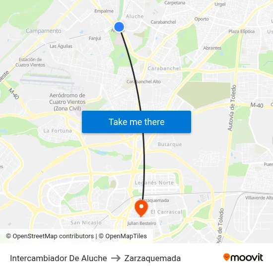 Intercambiador De Aluche to Zarzaquemada map
