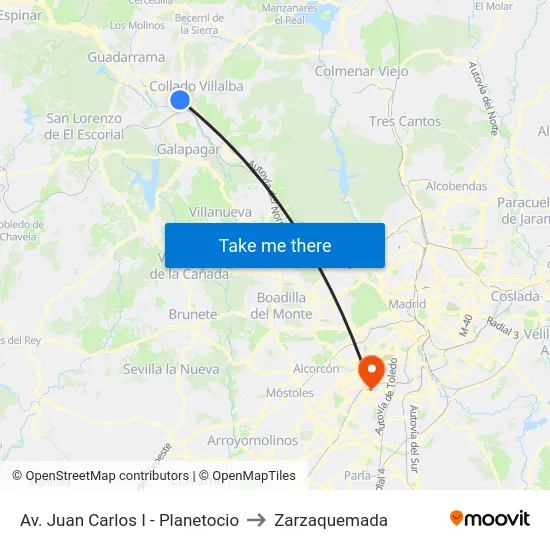 Av. Juan Carlos I - Planetocio to Zarzaquemada map