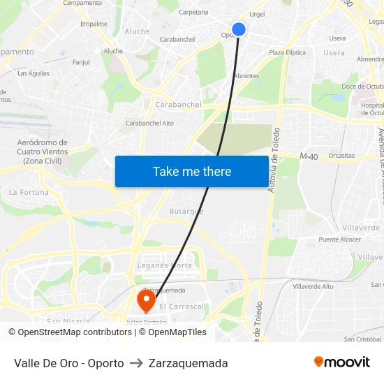 Valle De Oro - Oporto to Zarzaquemada map