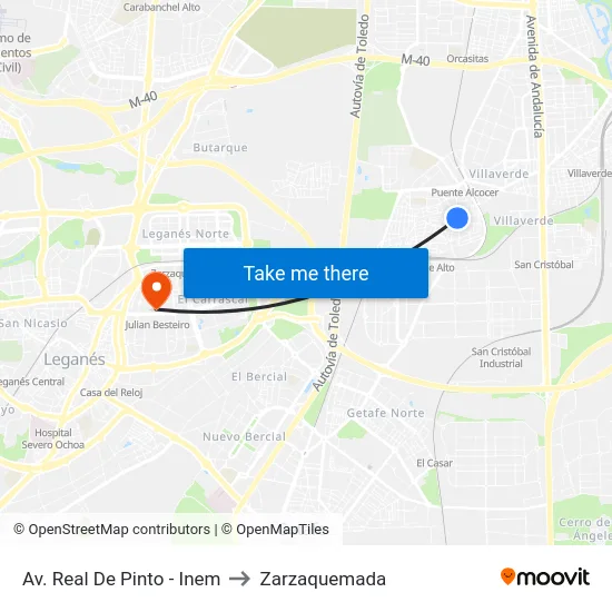 Av. Real De Pinto - Inem to Zarzaquemada map