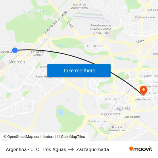 Argentina - C. C. Tres Aguas to Zarzaquemada map