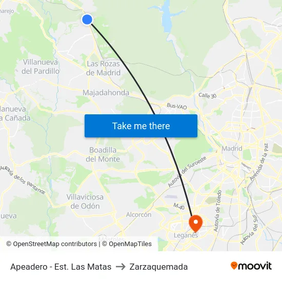 Apeadero - Est. Las Matas to Zarzaquemada map