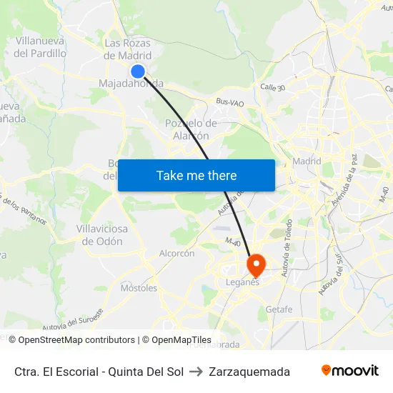 Ctra. El Escorial - Quinta Del Sol to Zarzaquemada map