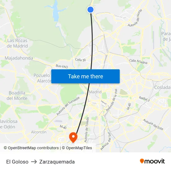 El Goloso to Zarzaquemada map