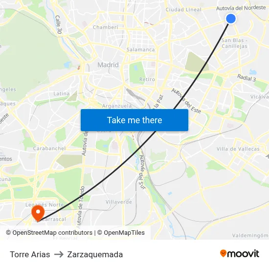 Torre Arias to Zarzaquemada map