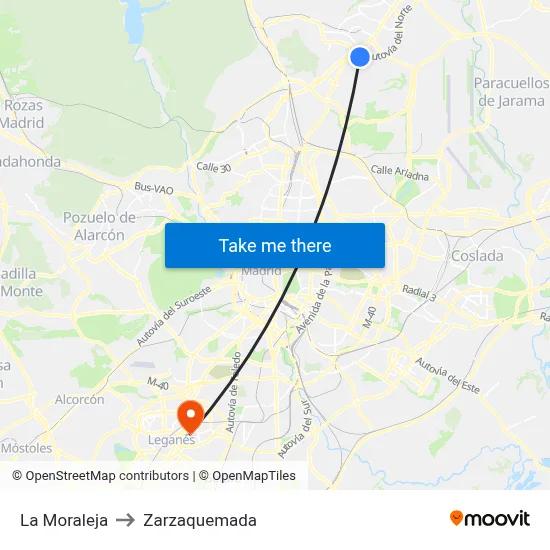 La Moraleja to Zarzaquemada map