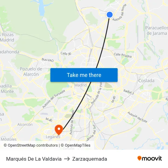 Marqués De La Valdavia to Zarzaquemada map