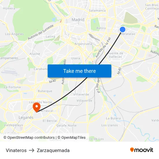 Vinateros to Zarzaquemada map