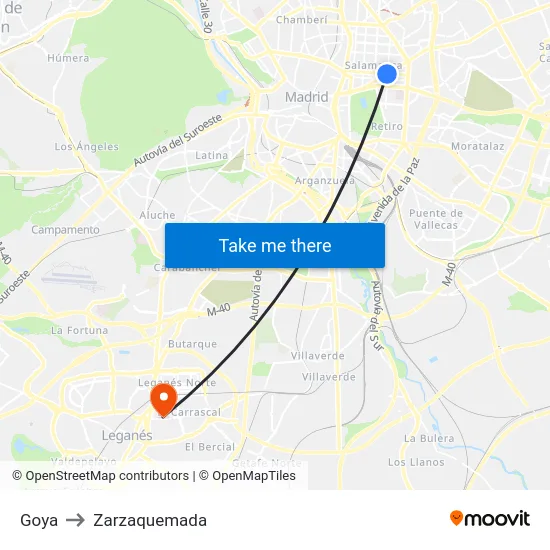 Goya to Zarzaquemada map
