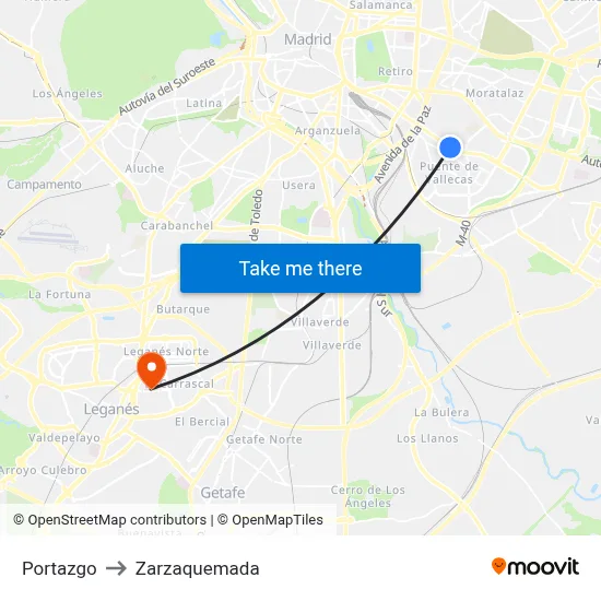 Portazgo to Zarzaquemada map