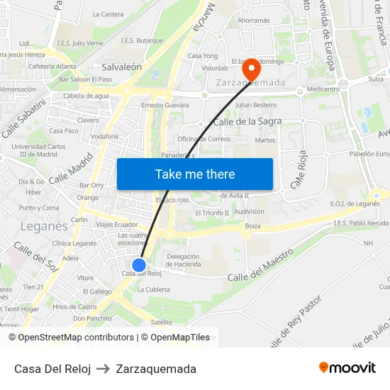 Casa Del Reloj to Zarzaquemada map