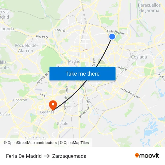 Feria De Madrid to Zarzaquemada map