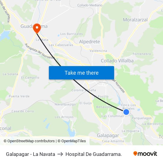 Galapagar - La Navata to Hospital De Guadarrama. map