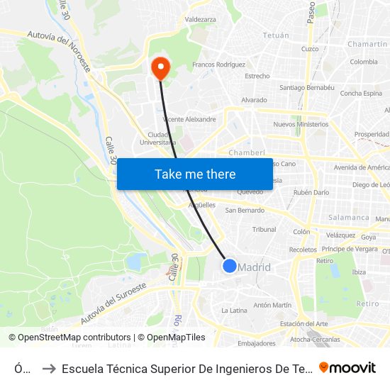 Ópera to Escuela Técnica Superior De Ingenieros De Telecomunicación Upm map