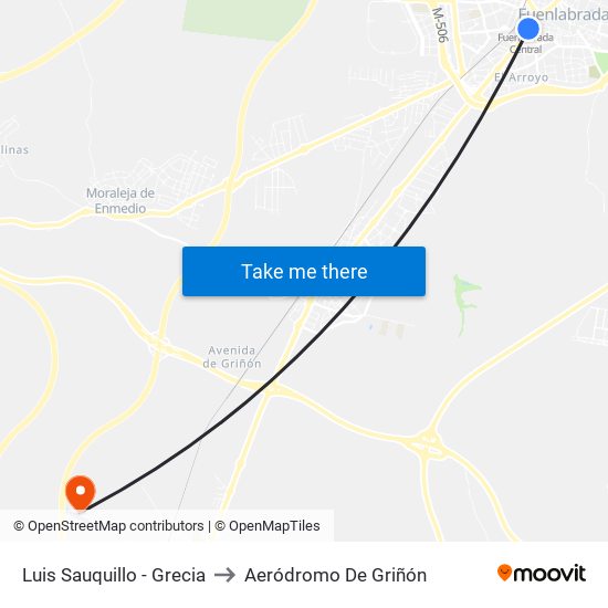Luis Sauquillo - Grecia to Aeródromo De Griñón map