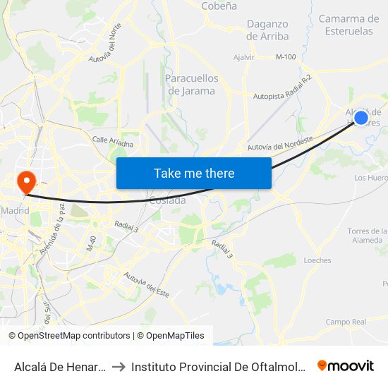 Alcalá De Henares to Instituto Provincial De Oftalmología map