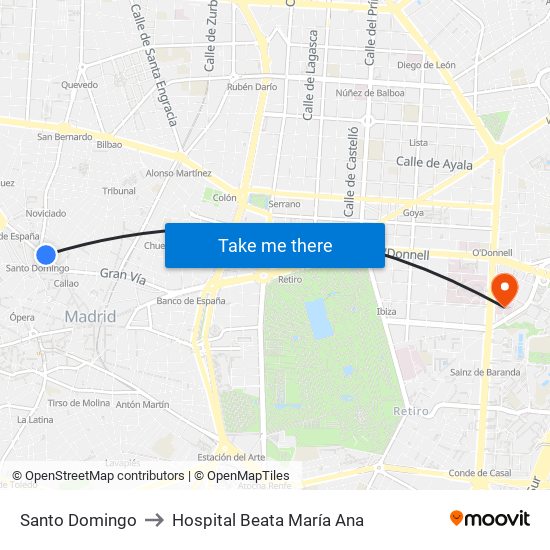 Santo Domingo to Hospital Beata María Ana map