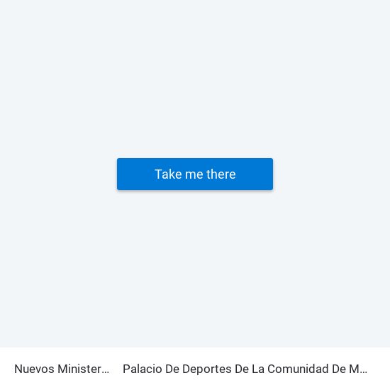 Nuevos Ministerios to Palacio De Deportes De La Comunidad De Madrid map