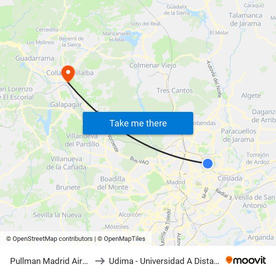 Pullman Madrid Airport & Feria to Udima - Universidad A Distancia De Madrid map