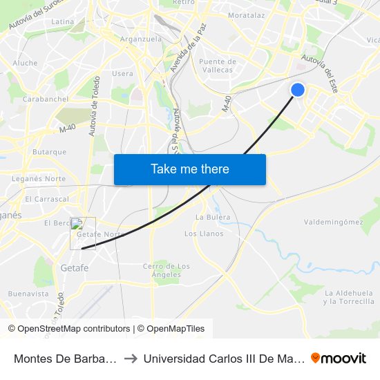Montes De Barbanza to Universidad Carlos III De Madrid map