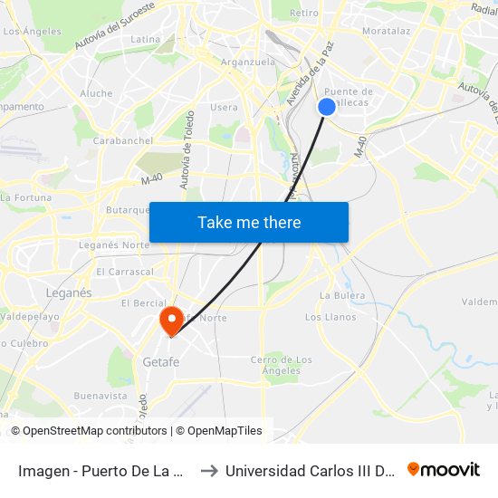 Imagen - Puerto De La Morcuera to Universidad Carlos III De Madrid map