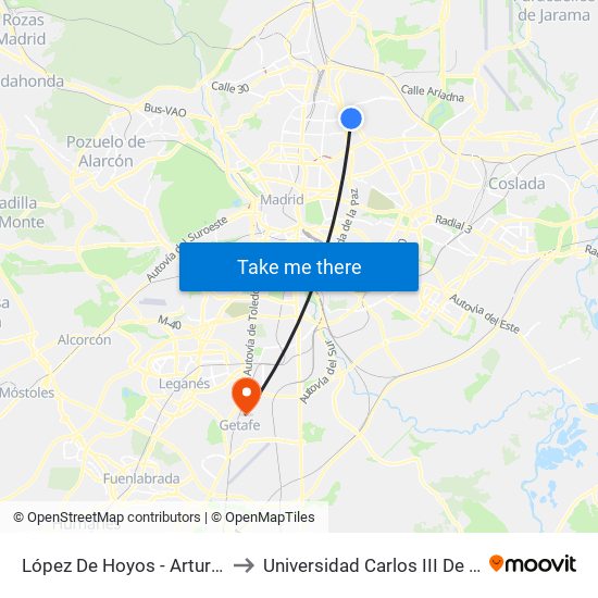 López De Hoyos - Arturo Soria to Universidad Carlos III De Madrid map