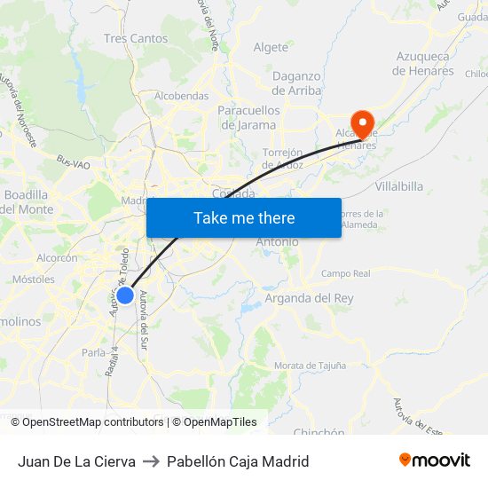 Juan De La Cierva to Pabellón Caja Madrid map