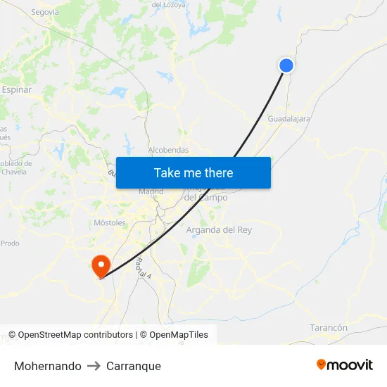 Mohernando - Ctra. Yunquera to Carranque map
